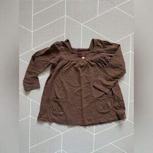 Vintage Carters|Baby girl/toddler Brown Long Sleeve tunic top or dress,cotton 4T